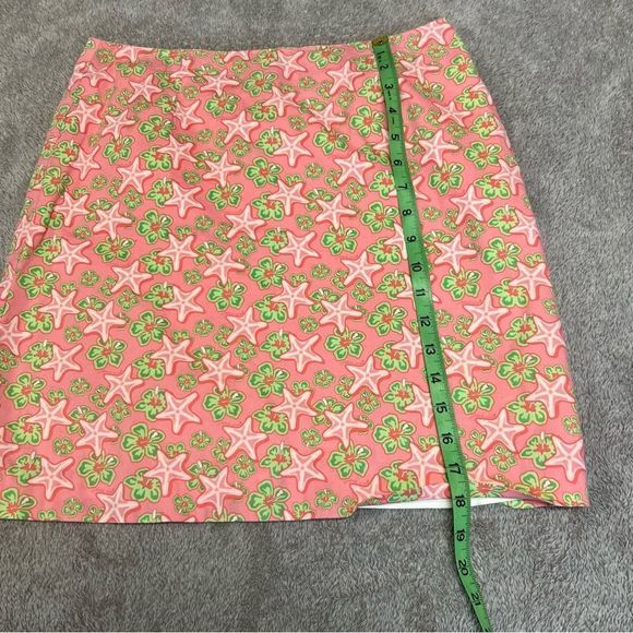 Vineyard Vines skirt womens 2 pink green Starfish floral hawaiian hibiscus - Picture 2 of 8
